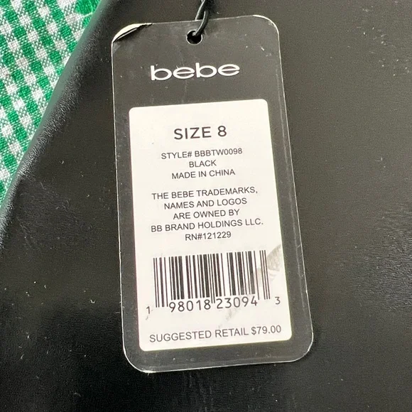 NWT Bebe Black Heeled Boots with Logo Detail. Unique with covered heel. Size 8. - Picture 2 of 12